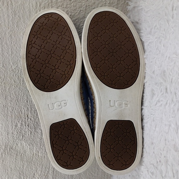 Ugg Australia Caleel Blue Leather Upper Round Toe Espadrille Slip On Mule Shoe - Picture 7 of 16